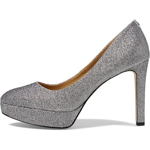 MICHAEL Michael Kors Chantal Platform Pump Heel Pointed Toe Silver Size 7M NWB - Picture 2 of 12